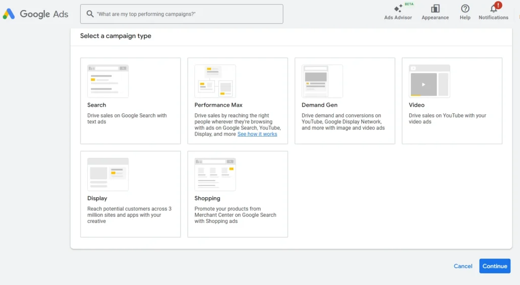 Google Ads Campaign Types Explained